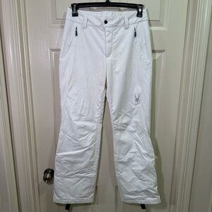 Spyder Women’s Snow Ski Pants Size 8 White Thinsulate Adjustable Insulated Board